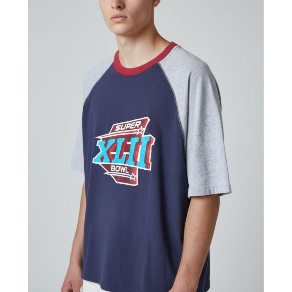 Vintage Super Bowl Xlii Commemorative Raglan Reebok T Shirt
